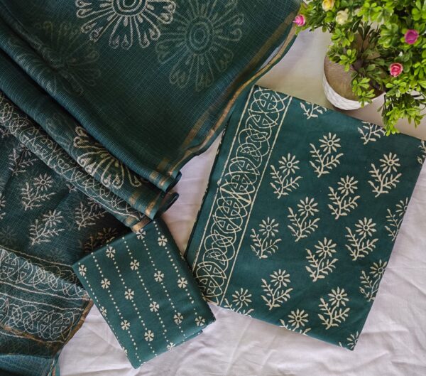 handblock print with kota doria dupatta (click here for more options)