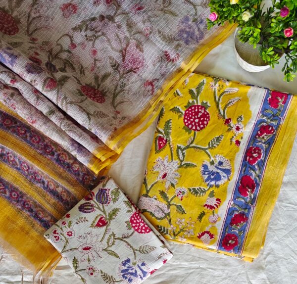 handblock print with kota doria dupatta (click here for more options)
