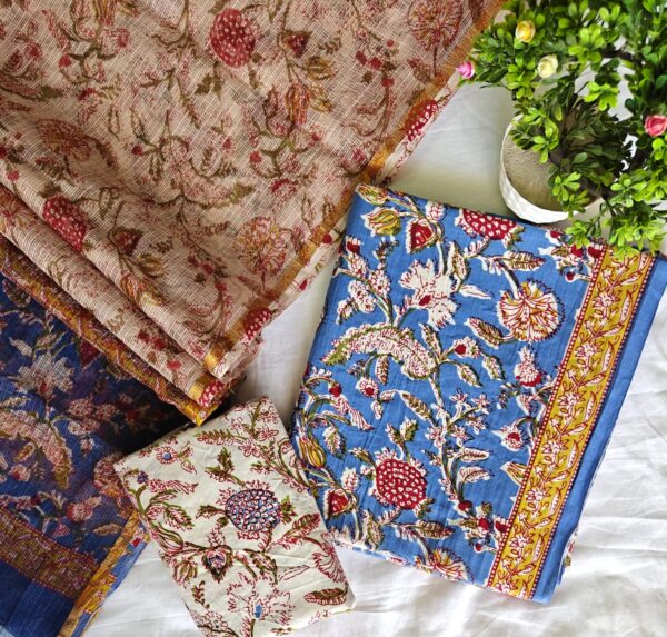 handblock print with kota doria dupatta (click here for more options)