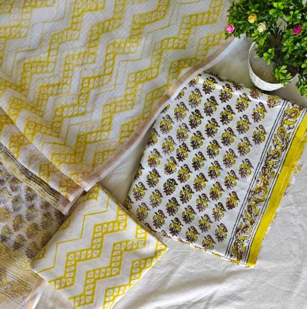 handblock print with kota doria dupatta (click here for more options)