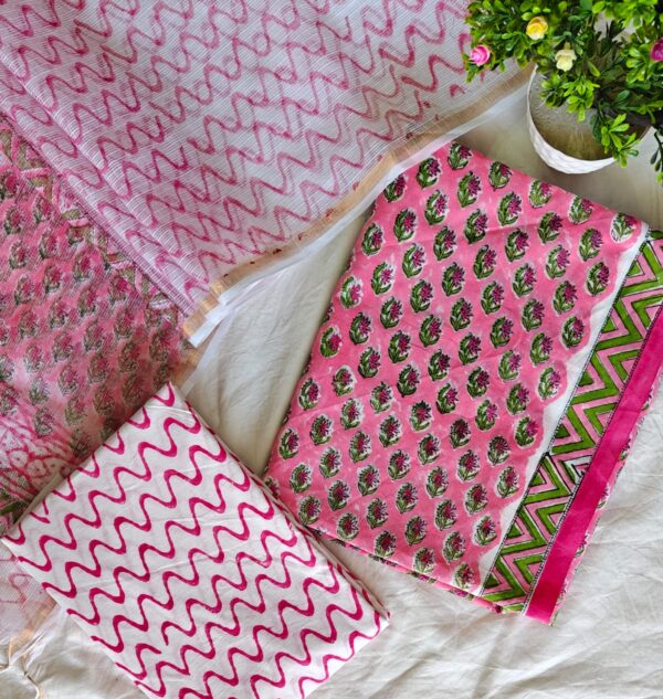 handblock print with kota doria dupatta (click here for more options)