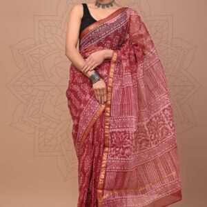 NEW ARRIVALS handblock print kota sarees (black)