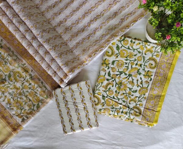handblock print with kota doria dupatta (click here for more options)