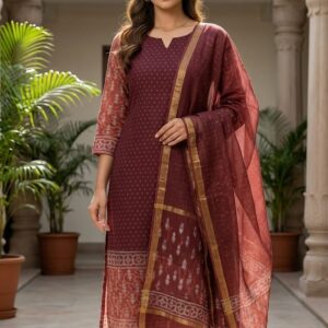 handblock print with kota doria dupatta (click here for more options)