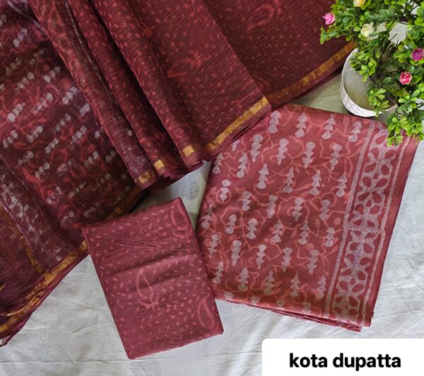 handblock print with kota doria dupatta (click here for more options)