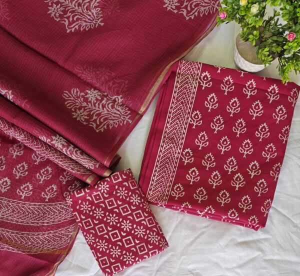 handblock print with kota doria dupatta (click here for more options)