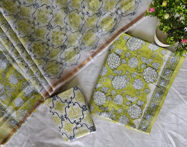 handblock print with kota doria dupatta (click here for more options)