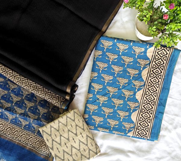 handblock print with kota doria dupatta (click here for more options)