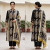 handblock print linen suit with zari border (click here for more options)