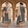 handblock print linen suit with zari border (click here for more options)