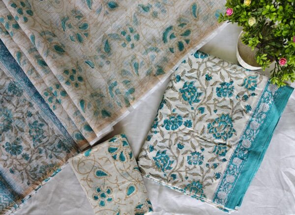 handblock print with kota doria dupatta (click here for more options)