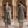 handblock print linen suit with zari border (click here for more options)