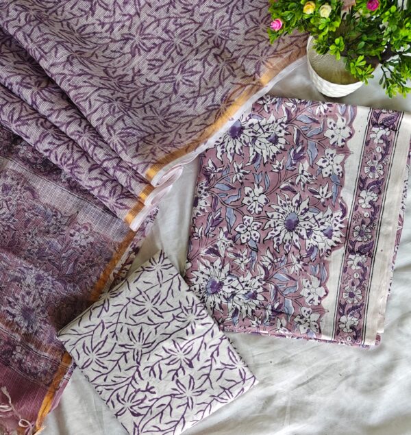 handblock print with kota doria dupatta (click here for more options)