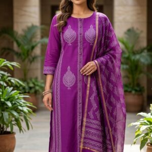 handblock print with kota doria dupatta (click here for more options)