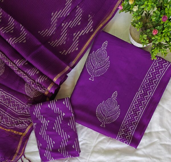 handblock print with kota doria dupatta (click here for more options)
