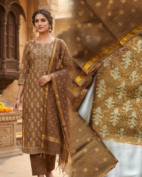 handblock print with kota doria dupatta (click here for more options)