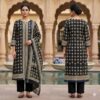 handblock print linen suit with zari border (click here for more options)