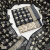 handblock print linen suit with zari border (click here for more options)