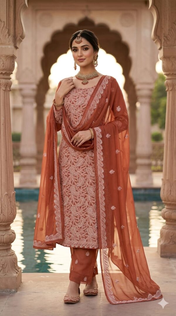 lucknowi dress material (click here for more options)