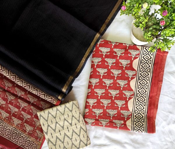 handblock print with kota doria dupatta (click here for more options)