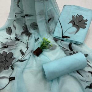 cotton handblock print suit with mul cotton dupatta
