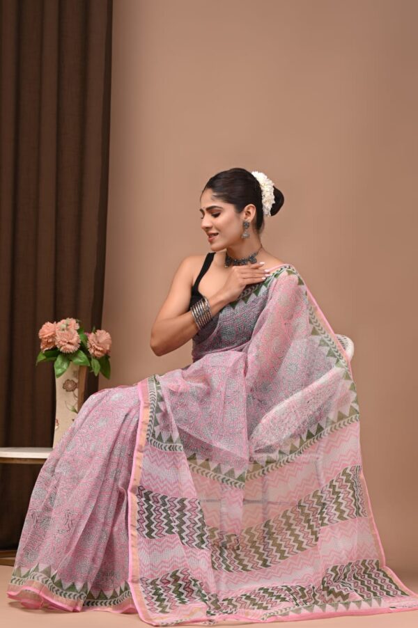 mul cotton handblock printed saree mul cotton handblock printed saree