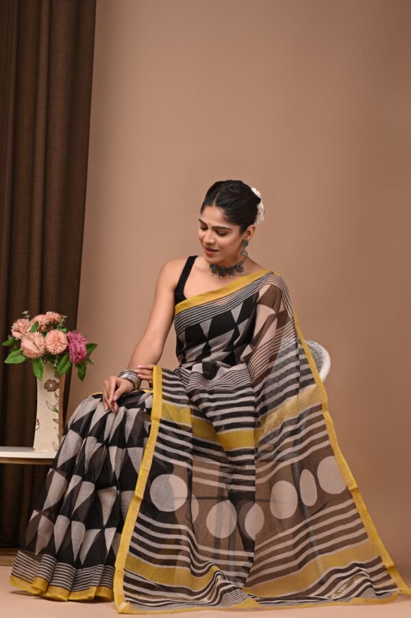 mul cotton handblock printed saree mul cotton handblock printed saree