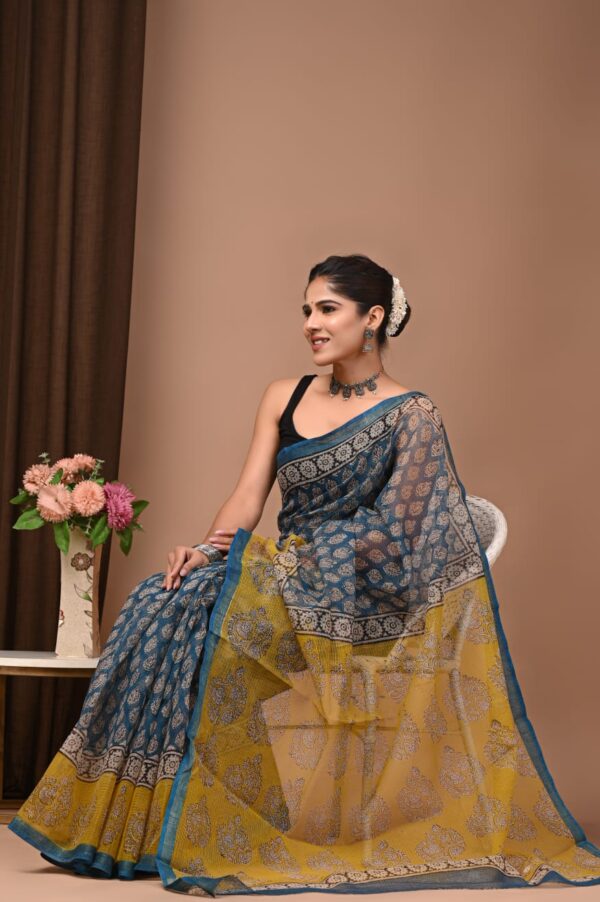 mul cotton handblock printed saree mul cotton handblock printed saree