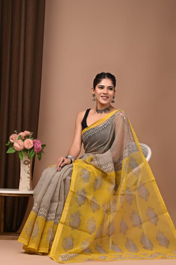 mul cotton handblock printed saree mul cotton handblock printed saree