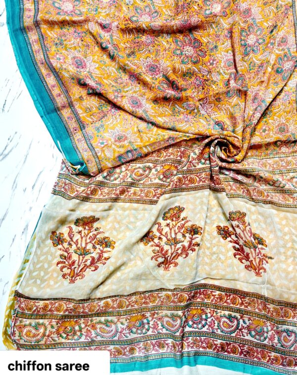 handblock print chiffon sarees handblock print chiffon sarees