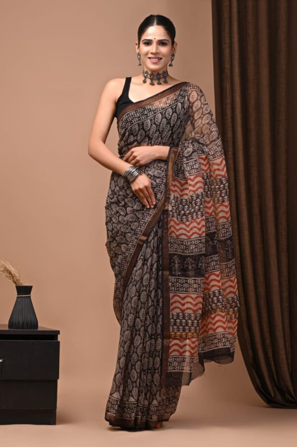 mul cotton handblock printed saree mul cotton handblock printed saree