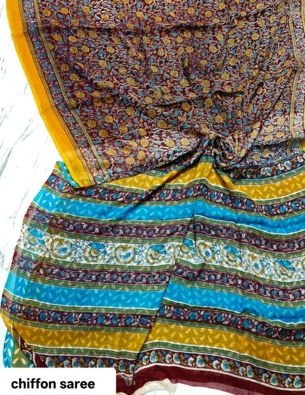 handblock print chiffon sarees handblock print chiffon sarees