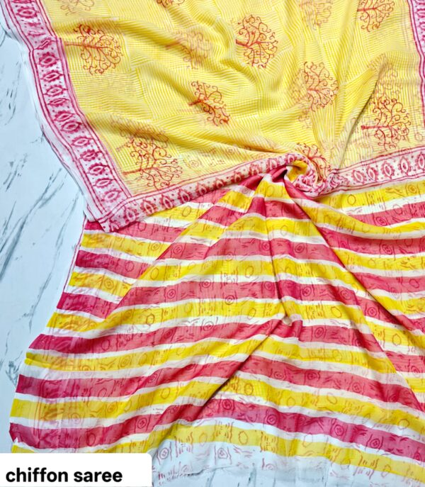 handblock print chiffon sarees handblock print chiffon sarees