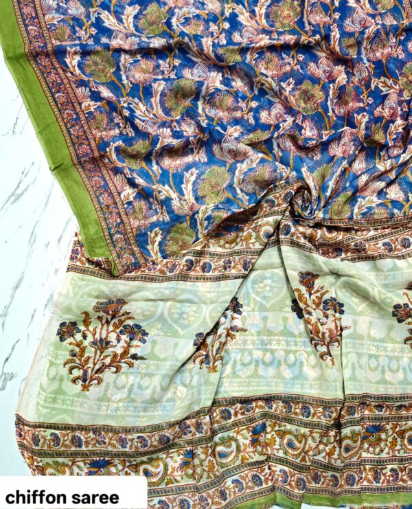 handblock print chiffon sarees handblock print chiffon sarees