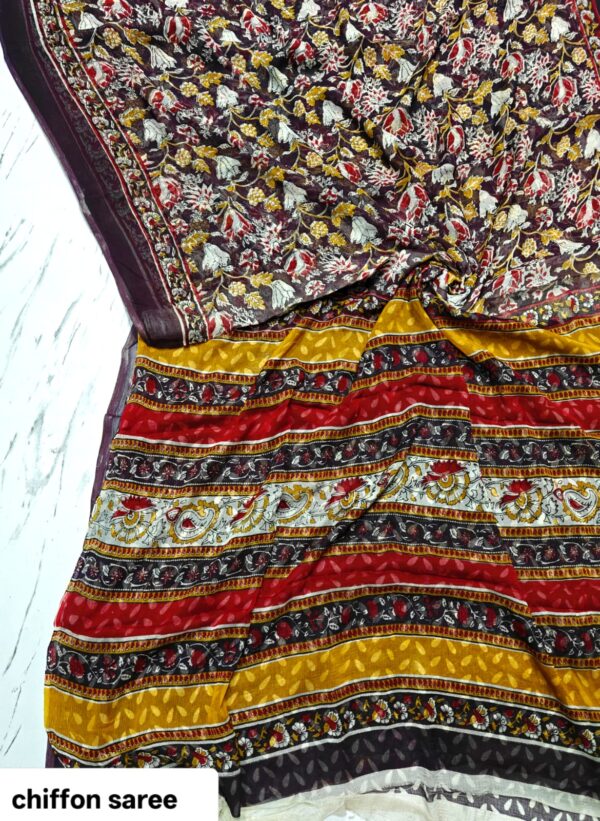 handblock print chiffon sarees handblock print chiffon sarees
