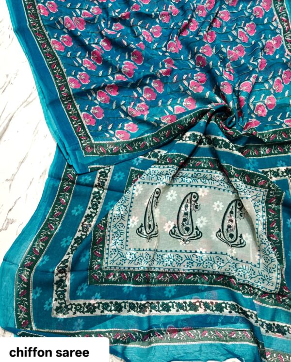handblock print chiffon sarees handblock print chiffon sarees