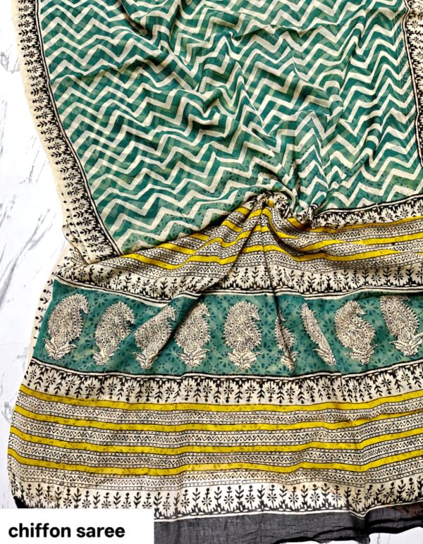 handblock print chiffon sarees handblock print chiffon sarees