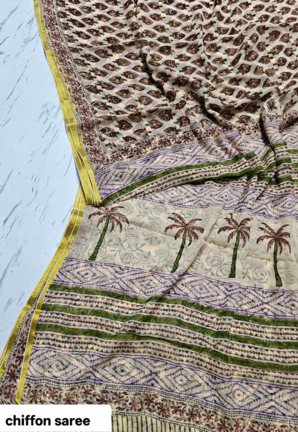 handblock print chiffon sarees handblock print chiffon sarees