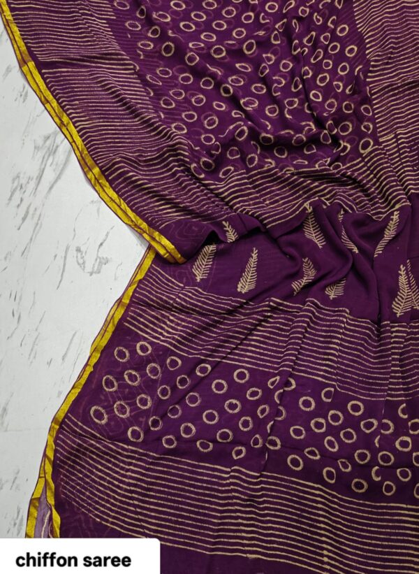 handblock print chiffon sarees handblock print chiffon sarees