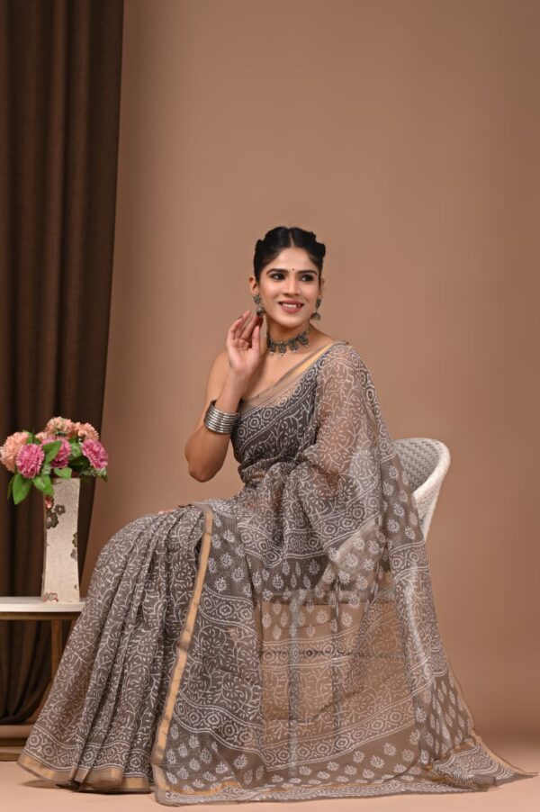 mul cotton handblock printed saree mul cotton handblock printed saree
