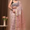 mul cotton handblock printed saree