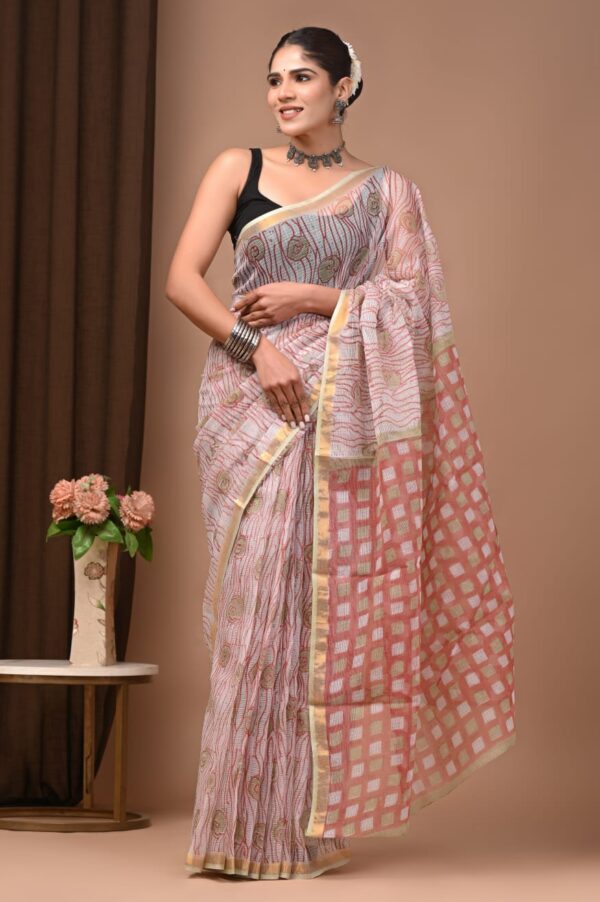 mul cotton handblock printed saree mul cotton handblock printed saree
