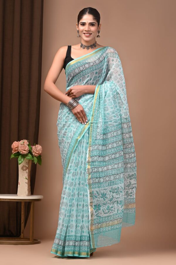 mul cotton handblock printed saree mul cotton handblock printed saree