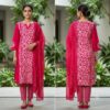 handblock print with chiffon dupatta (beige) (copy)