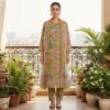 handblock print with chiffon dupatta (sky blue)