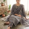 handblock print chanderi silk (pink with yellow fashor)