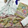 handblock print with chiffon dupatta (sky blue)