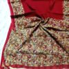 handblock print chiffon sarees(pink printed)