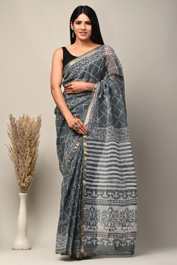 handblock print kota sarees (navy blue)