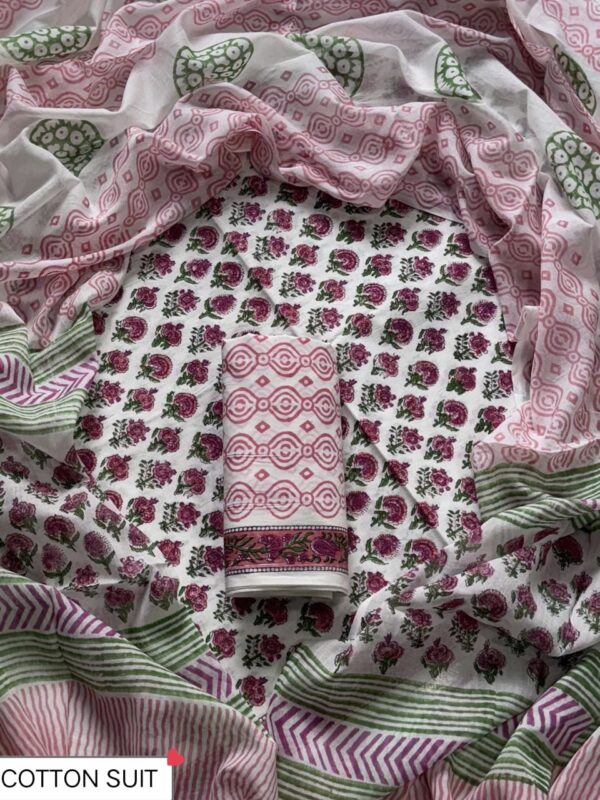 handblock print mul cotton (red floral printed)